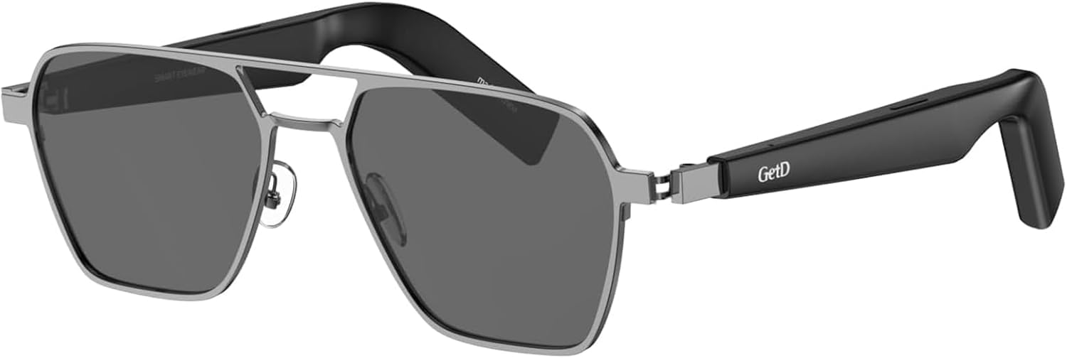 Smart lunettes Bluetooth GetD AI pour homme et femme | Commande vocale | Musique et appels haut-parleurs intégrés 3 en 1